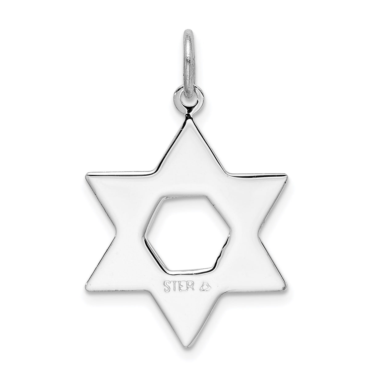 Sterling Silver Star of David Pendant with Interlocking Design, Unisex Religious Charm