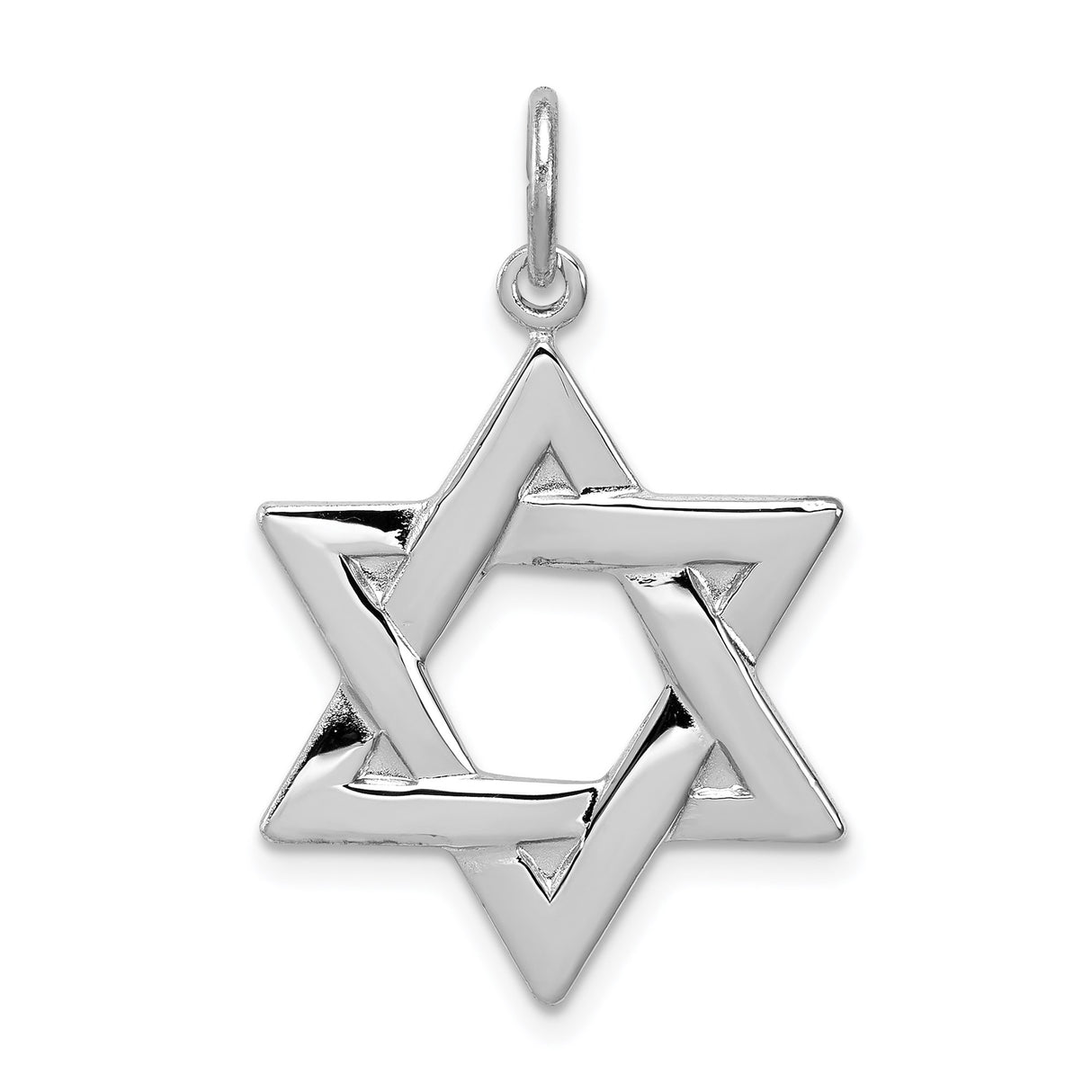 Sterling Silver Star of David Pendant with Interlocking Design, Unisex Religious Charm