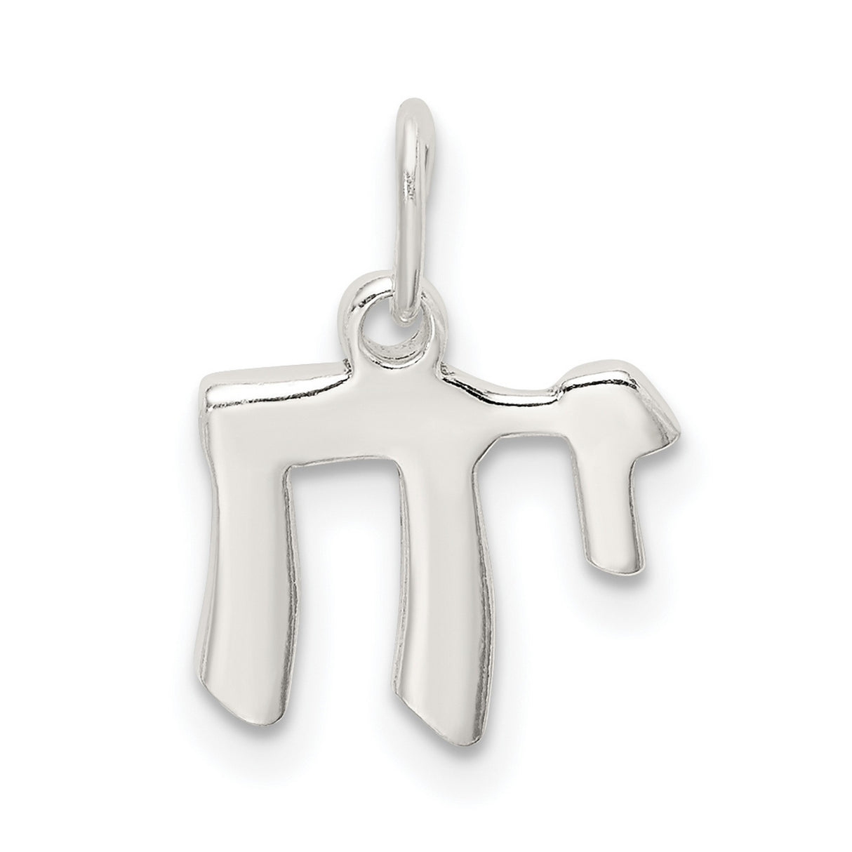 3-D Solid Chai Life Symbol Charm Pendant in Real 925 Sterling Silver