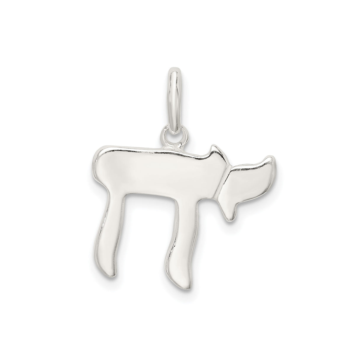 Sterling Silver Chai Pendant, Hebrew Life Symbol Judaica Charm for Men and Women