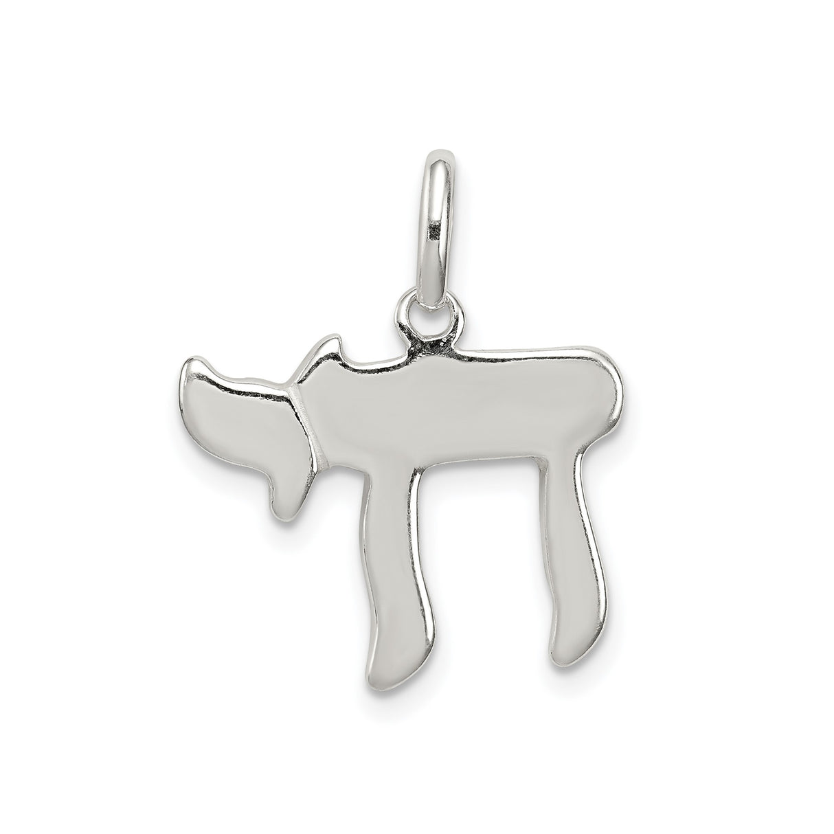 Sterling Silver Chai Pendant, Hebrew Life Symbol Judaica Charm for Men and Women