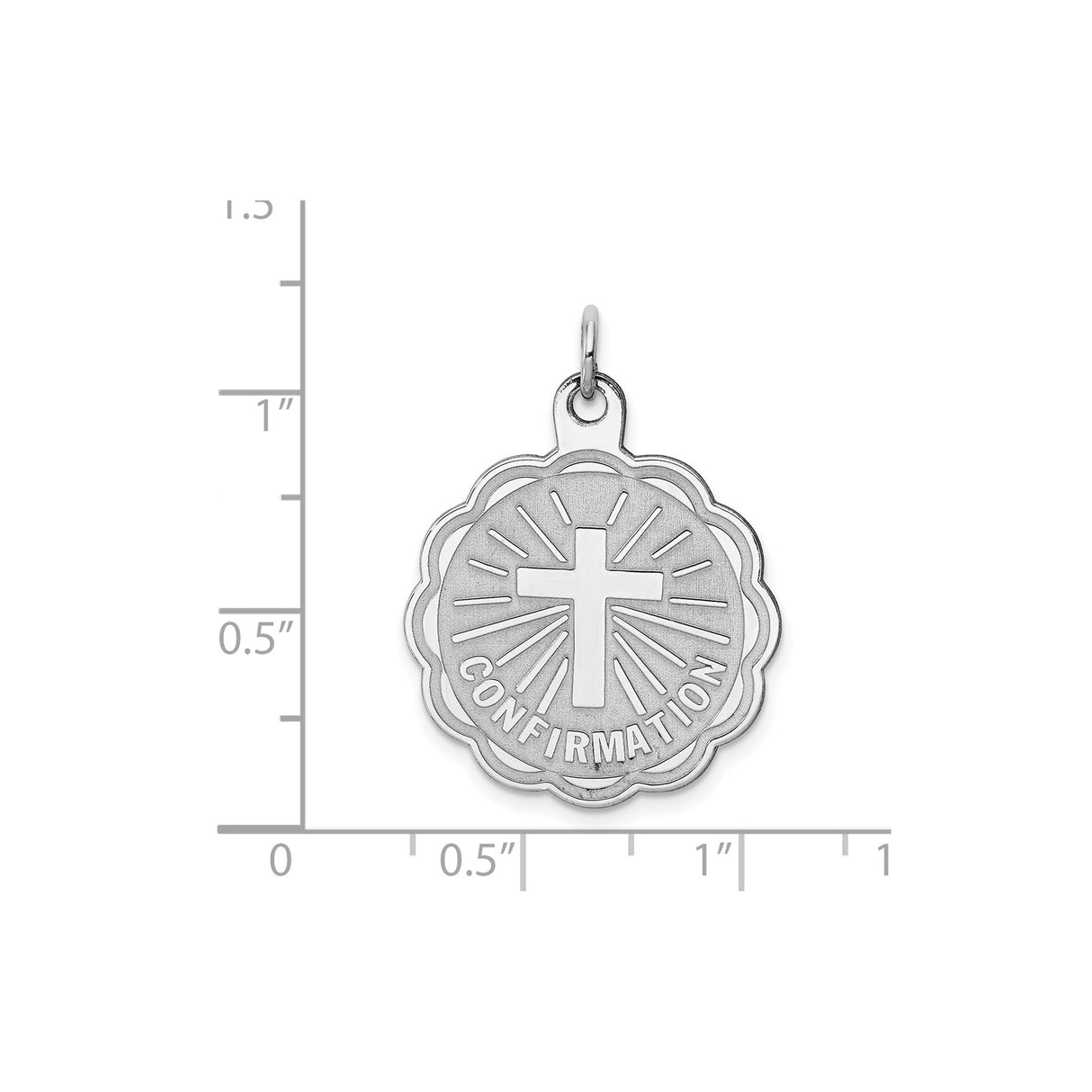 Sterling Silver Confirmation Pendant with Radiating Cross Design, Christian Medal for Teens or Adults