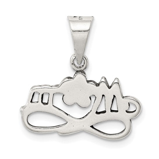 Sterling Silver Infinity Mom Pendant with Flower Accent, Sentimental Family Jewelry