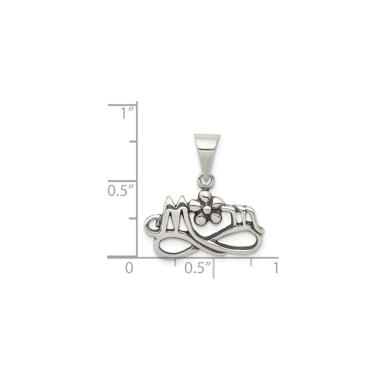 Sterling Silver Infinity Mom Pendant with Flower Accent, Sentimental Family Jewelry