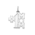 Sterling Silver #1 Mom Pendant Charm with Cutout Design and Bold Block Letters