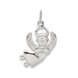 Sterling Silver Angel Pendant with Praying Angel and Halo, Religious Charm