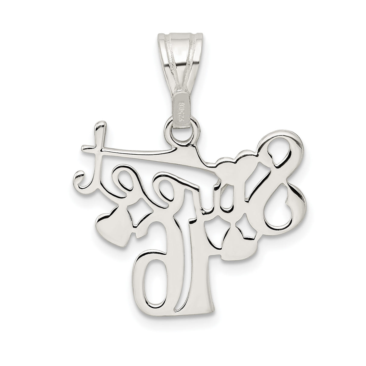 Sterling Silver Sweet Sixteen Pendant with Heart Accents, Milestone Charm for Teen Girl