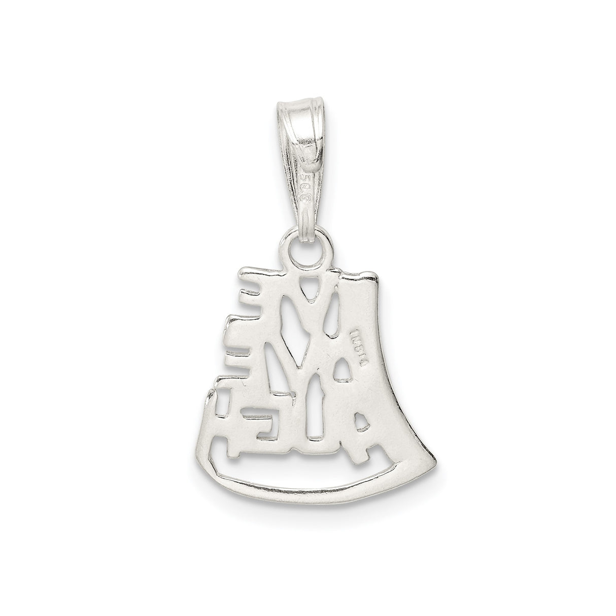 Sterling Silver Pendant with Live Love Laugh Inspirational Message for Women