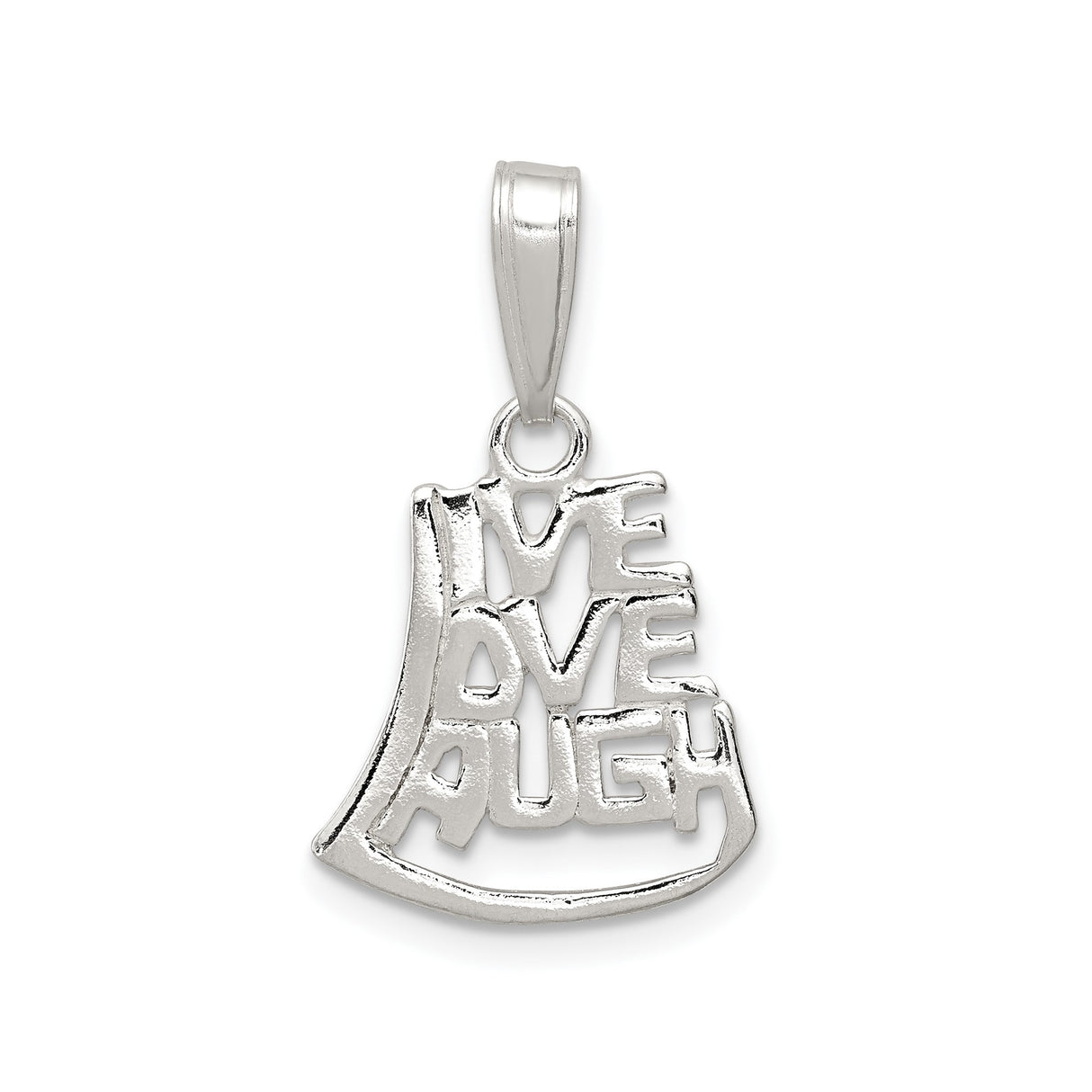 Sterling Silver Pendant with Live Love Laugh Inspirational Message for Women