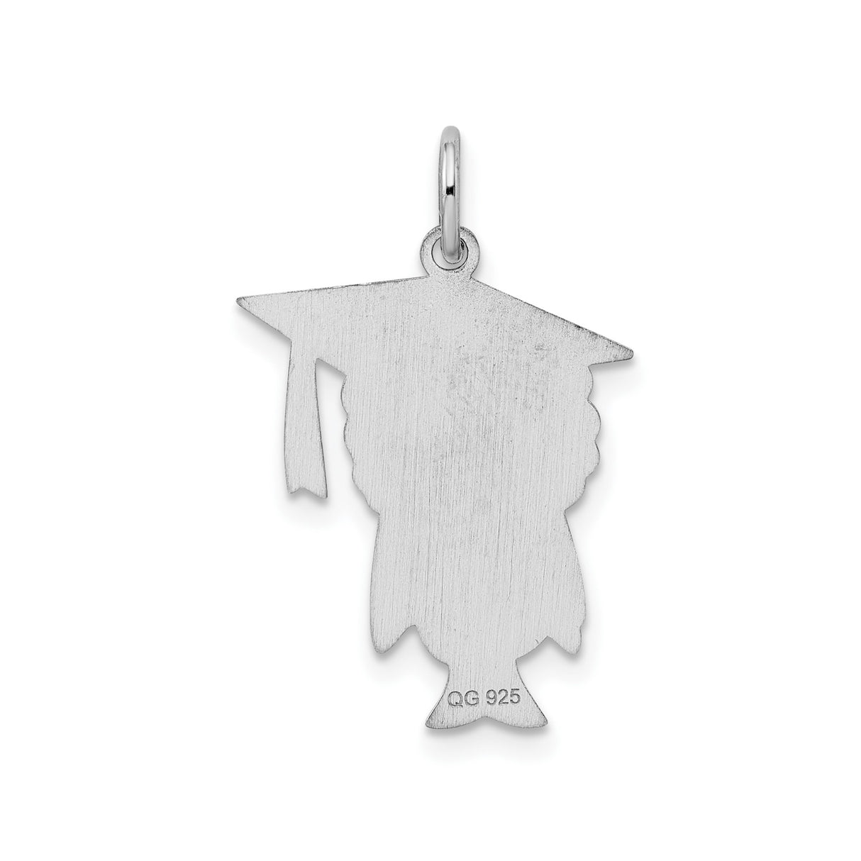 Sterling Silver Owl Pendant with Graduation Cap, Symbol of Wisdom and Learning