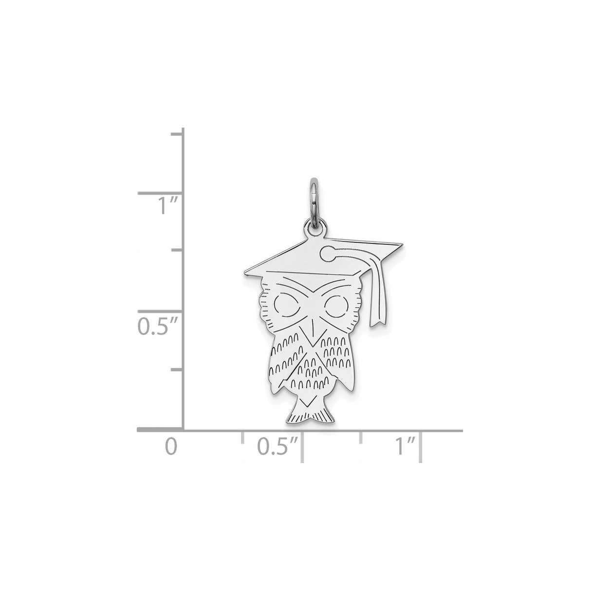 Sterling Silver Owl Pendant with Graduation Cap, Symbol of Wisdom and Learning