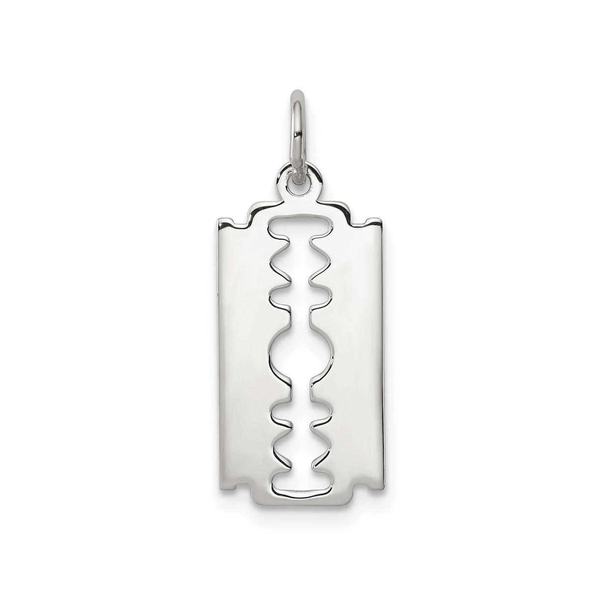 Sterling Silver Razor Blade Pendant, Edgy Punk Grunge Style for Men and Unisex
