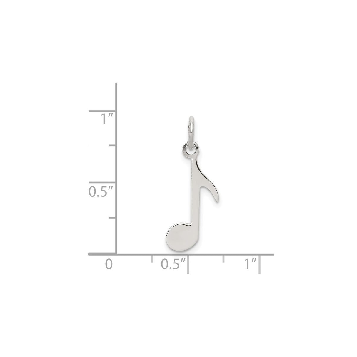 Sterling Silver Music Note Charm Pendant, Minimalist Eighth Note Jewelry for Women or Unisex Wear
