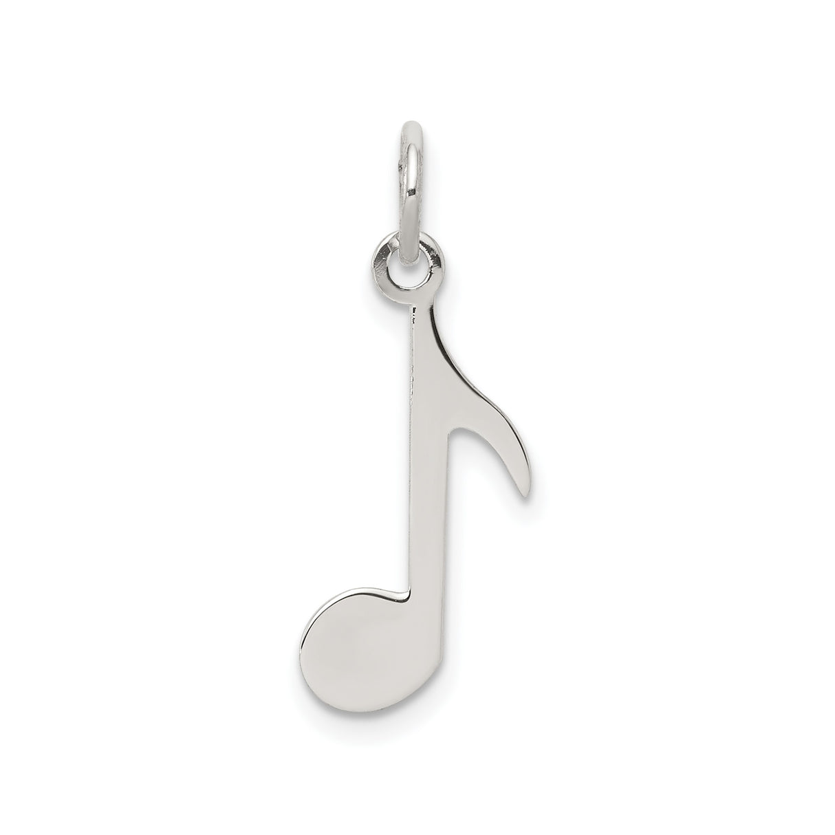 Sterling Silver Music Note Charm Pendant, Minimalist Eighth Note Jewelry for Women or Unisex Wear