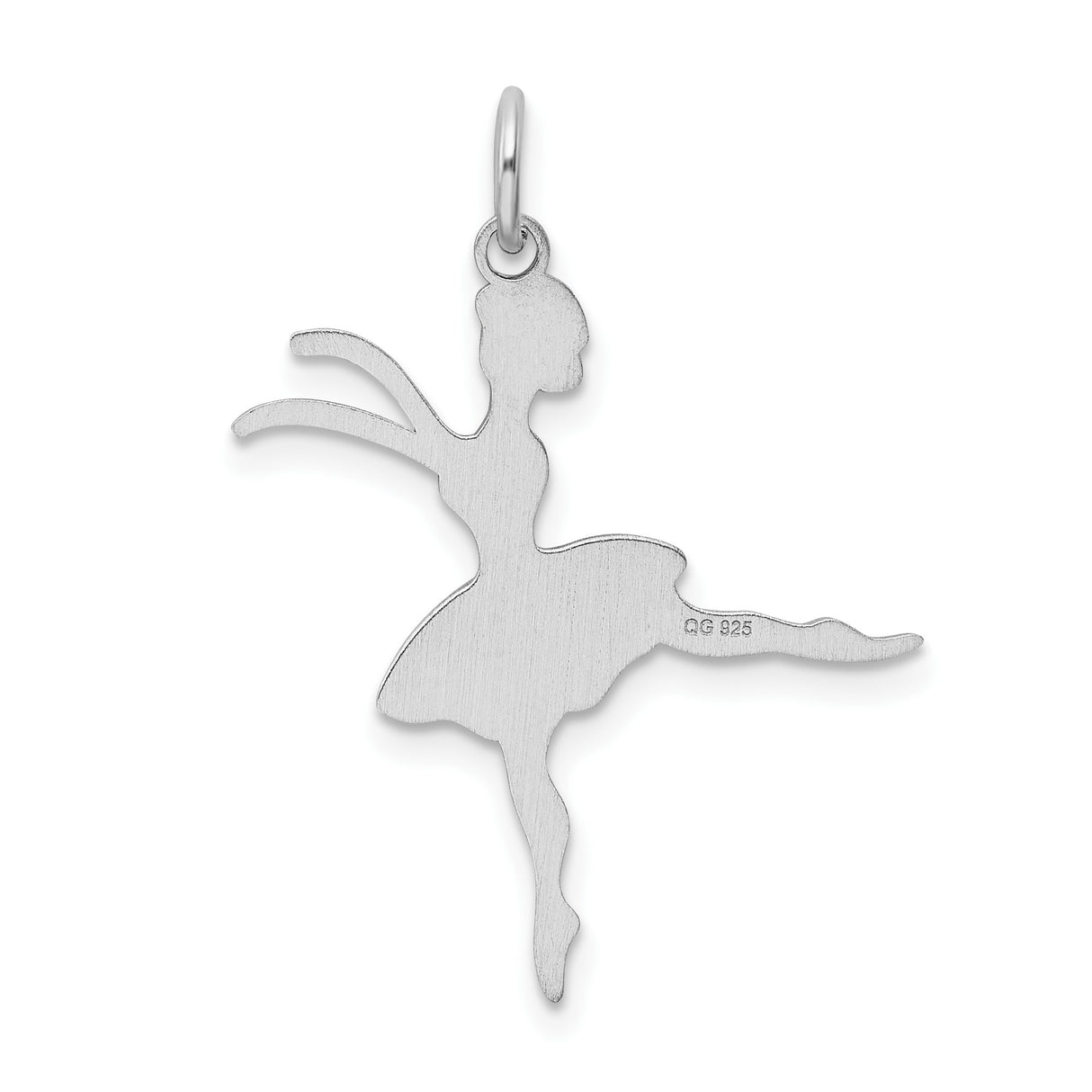 Sterling Silver Ballerina Pendant with Etched Ballet Dancer Silhouette, Dance Jewelry for Women and Girls