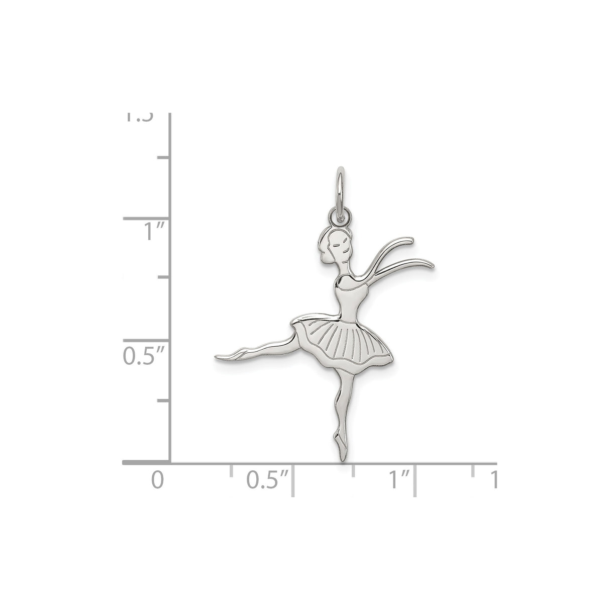 Sterling Silver Ballerina Pendant with Etched Ballet Dancer Silhouette, Dance Jewelry for Women and Girls