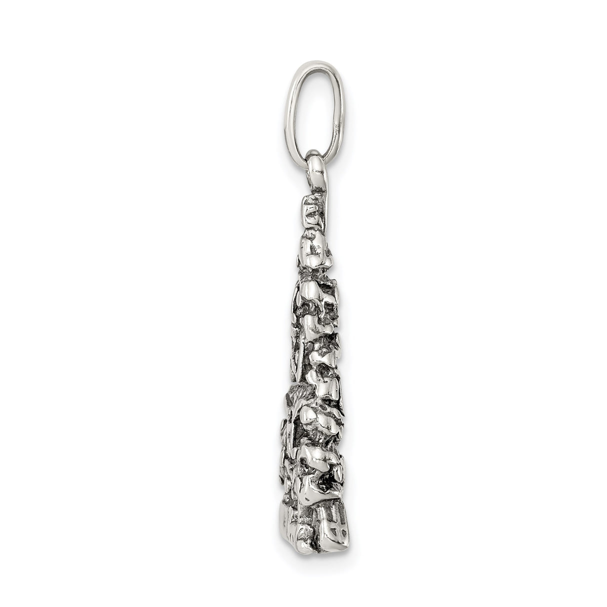 Sterling Silver Christmas Tree Pendant with Holiday Charm Accents and Christian Symbolism