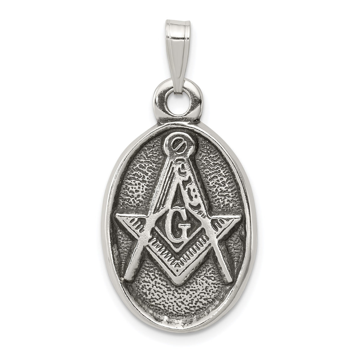 Sterling Silver Masonic Pendant with Square and Compass G Symbol, Unisex Fraternal Jewelry