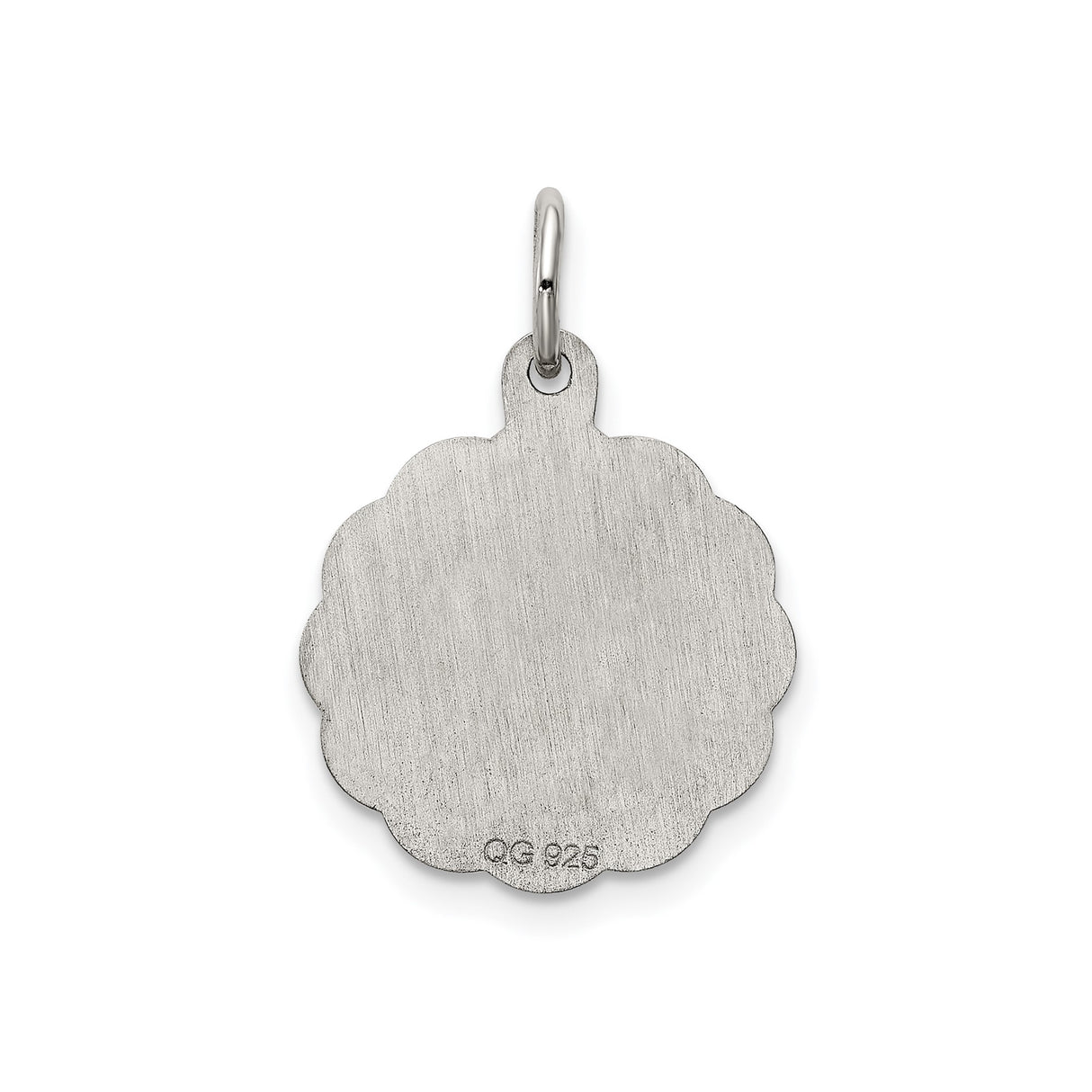 Sterling Silver Saint Christopher Medal Pendant with Faceted Edge Religious Design