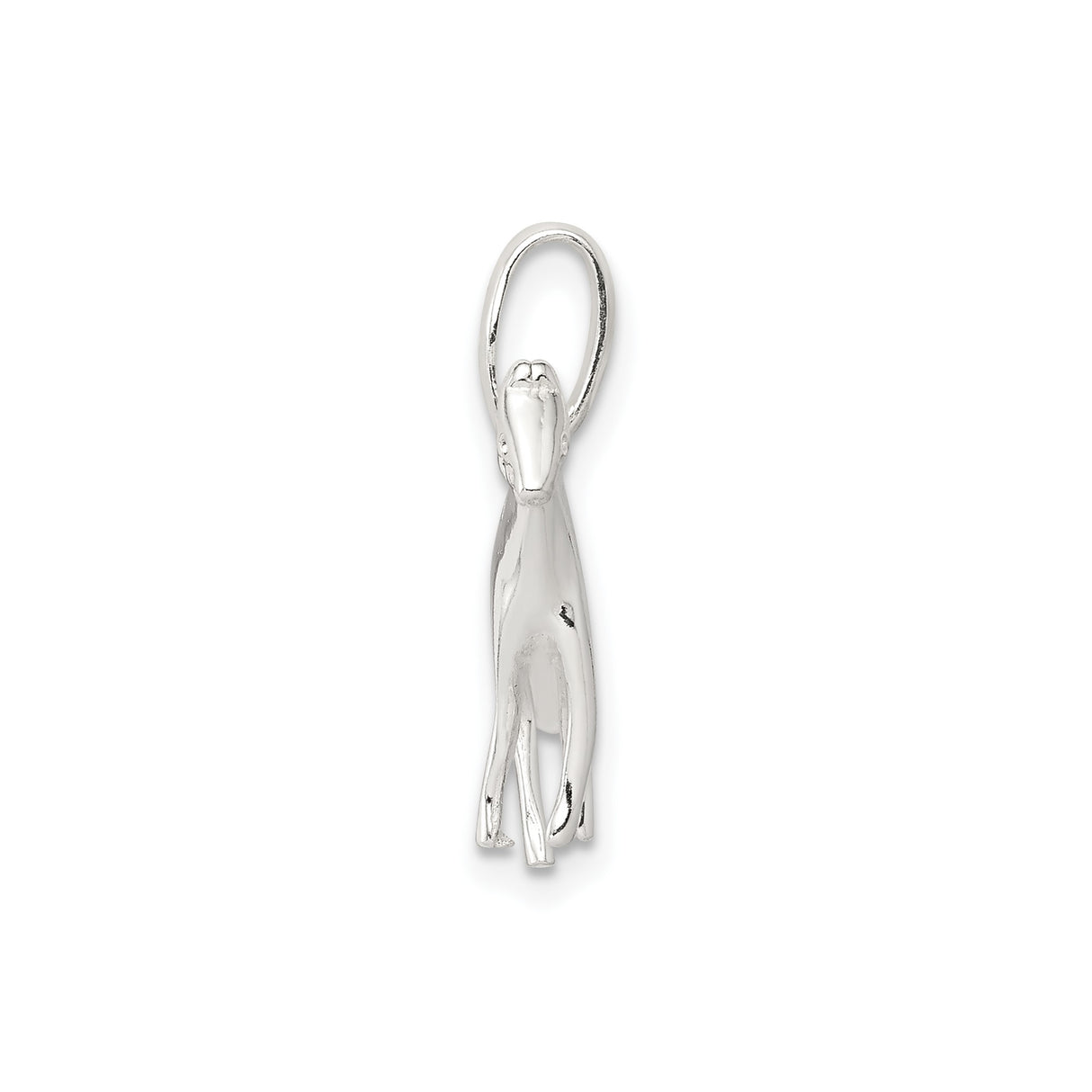 Sterling Silver Greyhound Pendant, Sleek Dog Charm with Hound Design, Unisex Pet Keepsake Jewelry