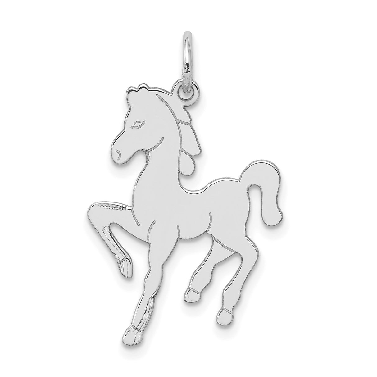 Sterling Silver Horse Pendant with Playful Pony Design, Animal Jewelry for Women or Girls