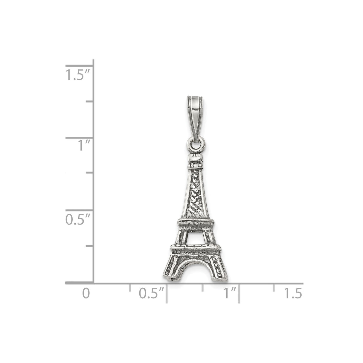 Sterling Silver Eiffel Tower Pendant with Paris Landmark Design, French Style Charm for Women