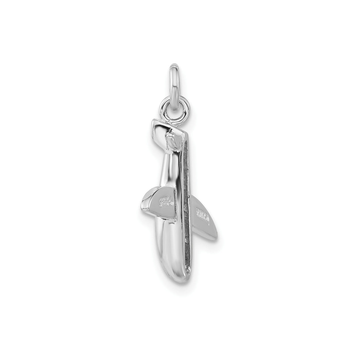 Sterling Silver Airplane Pendant with Purple Inlay, Aviation Charm for Travel Enthusiasts