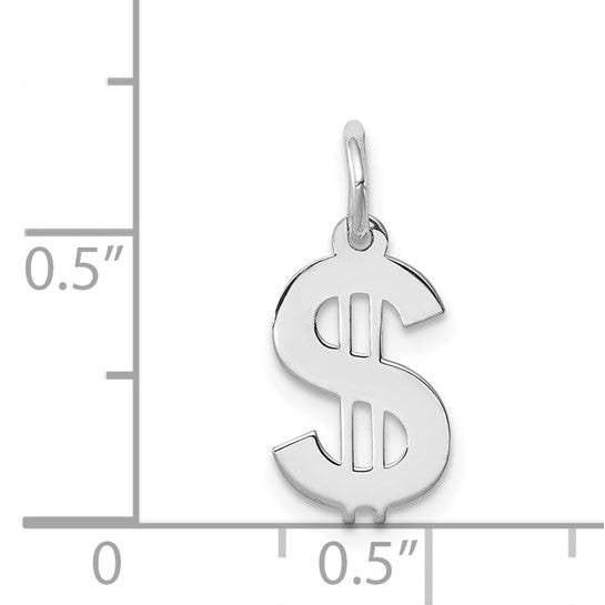 Sterling Silver Dollar Sign Pendant, Bold Money Symbol, Hip Hop Street Style Charm