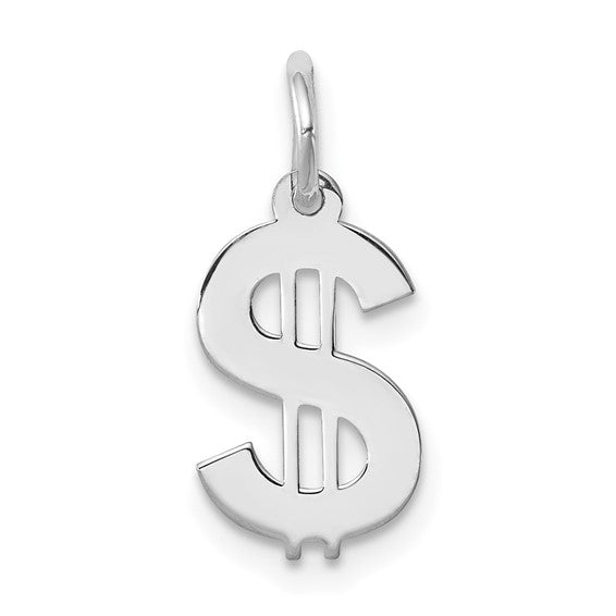 Sterling Silver Dollar Sign Pendant, Bold Money Symbol, Hip Hop Street Style Charm