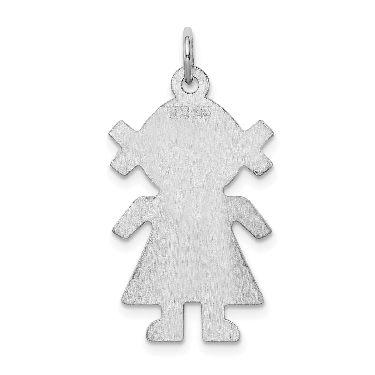 Sterling Silver Girl Pendant Charm with Pigtails, Minimalist Daughter Silhouette Jewelry