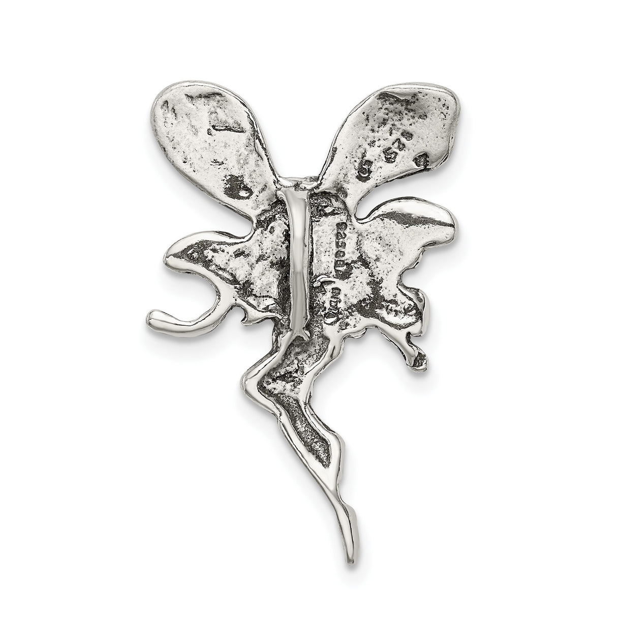 Sterling Silver Fairy Pendant with Flowing Hair and Wings, Mystical Fantasy Design for Women