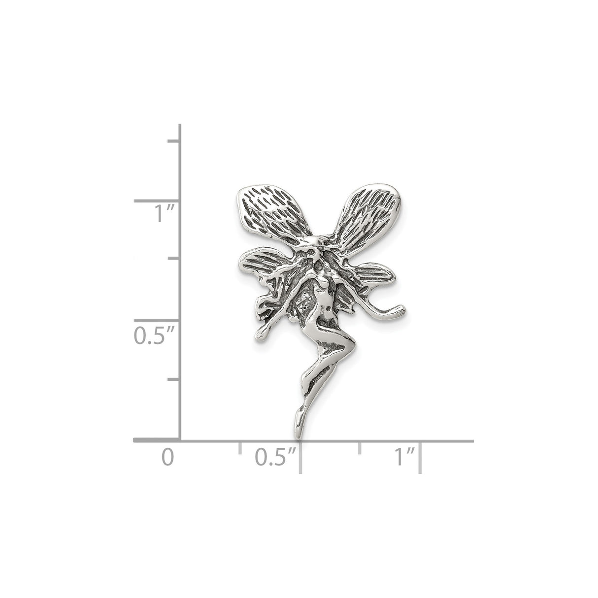 Sterling Silver Fairy Pendant with Flowing Hair and Wings, Mystical Fantasy Design for Women