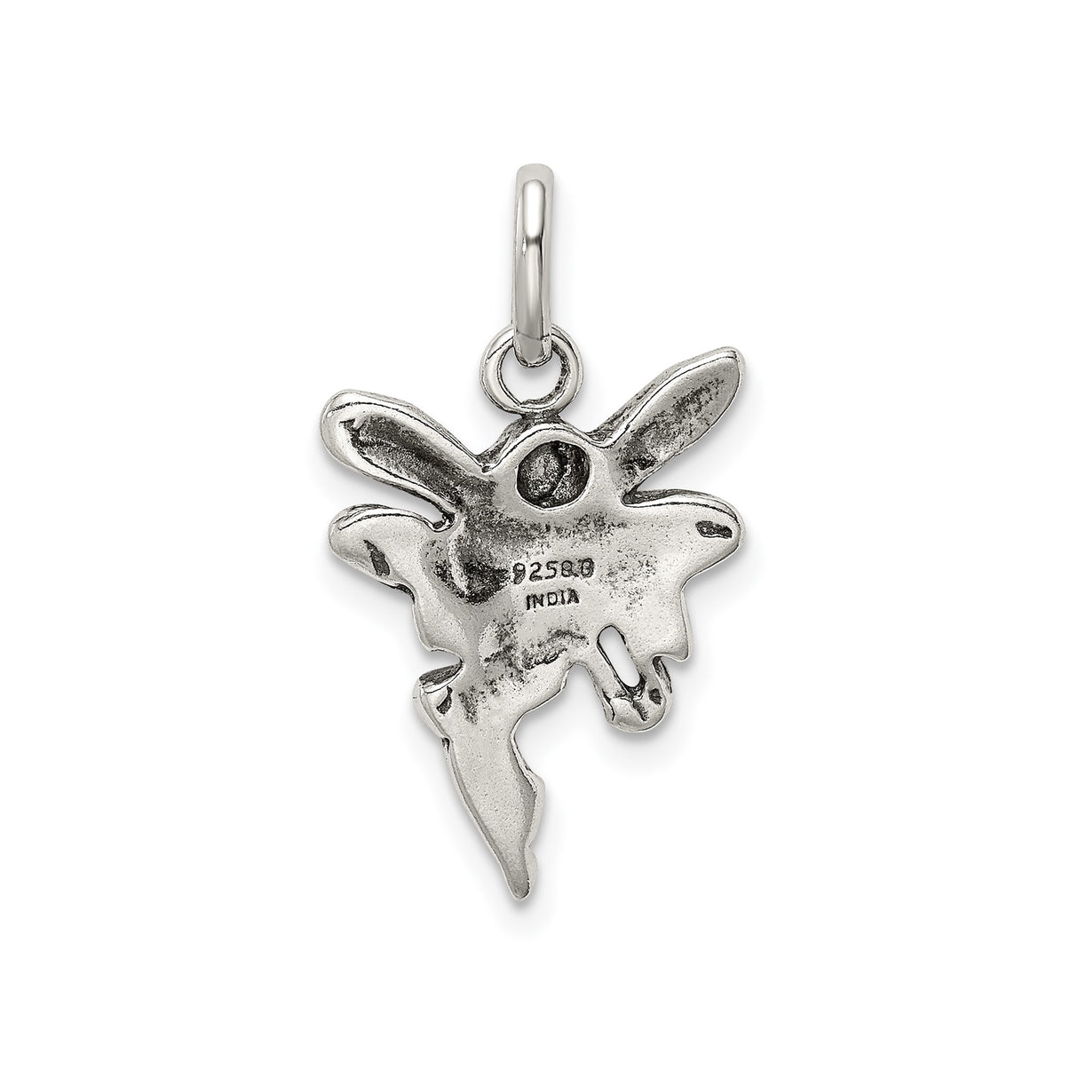 Sterling Silver Fairy Pendant with Detailed Winged Design, Elven Fantasy Jewelry for Women