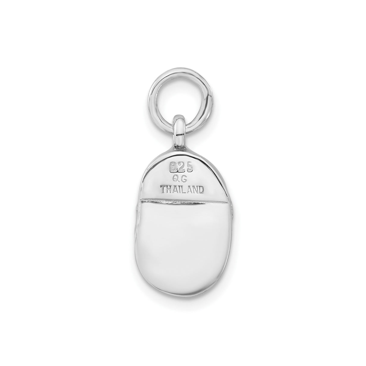 Sterling Silver Helmet Pendant with Red and White Enamel, Football or Astronaut Design