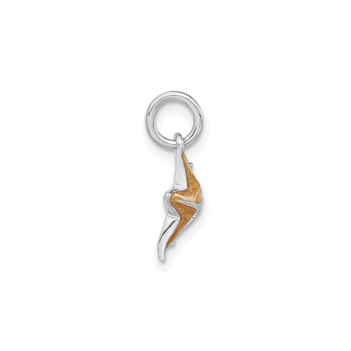 Sterling Silver Starfish Pendant with Yellow Enamel, Two Tone Nautical Charm for Women