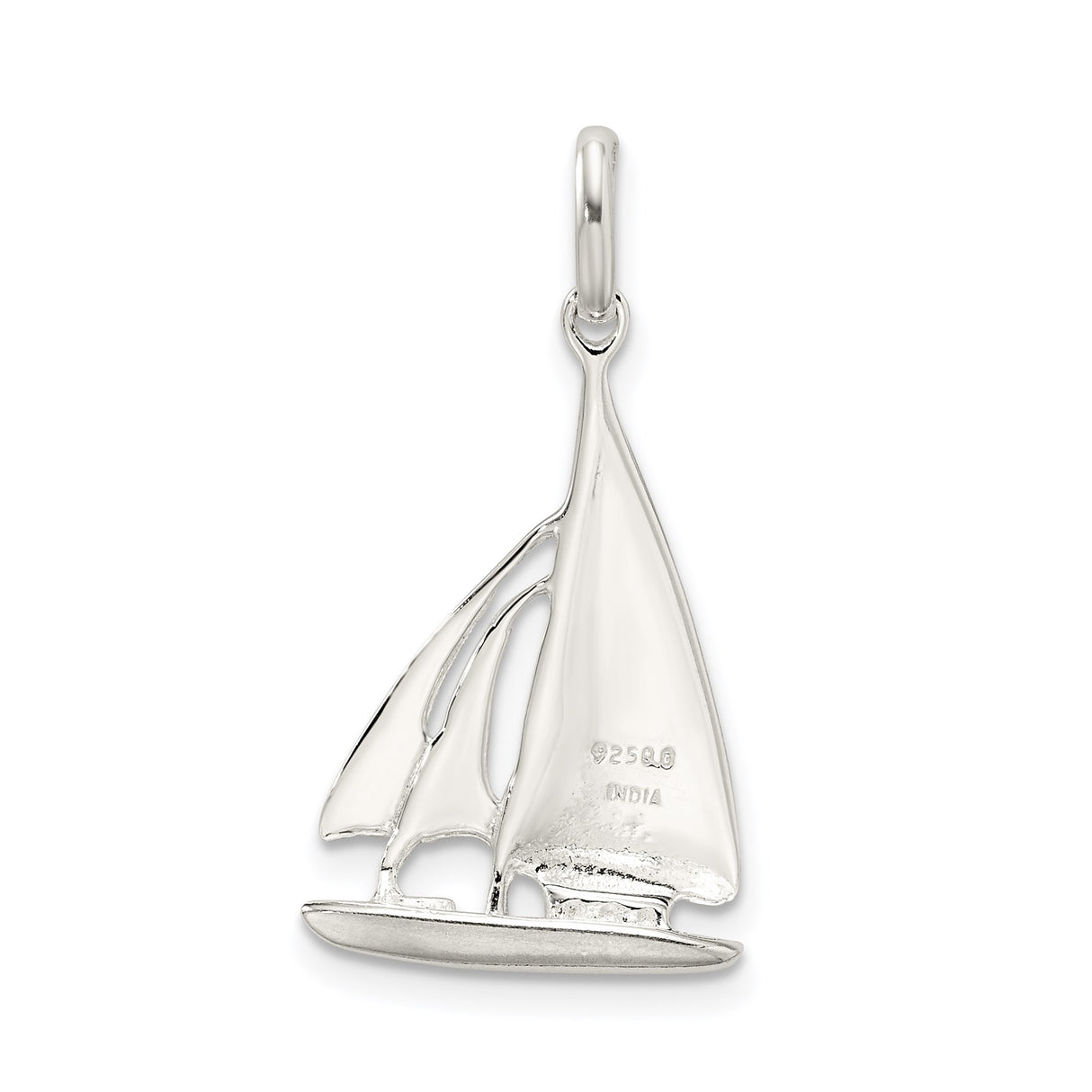 Sterling Silver Sailboat Pendant with Cutout Yacht Design, Nautical Theme for Women or Unisex
