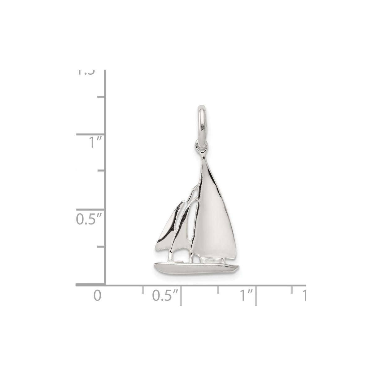 Sterling Silver Sailboat Pendant with Cutout Yacht Design, Nautical Theme for Women or Unisex