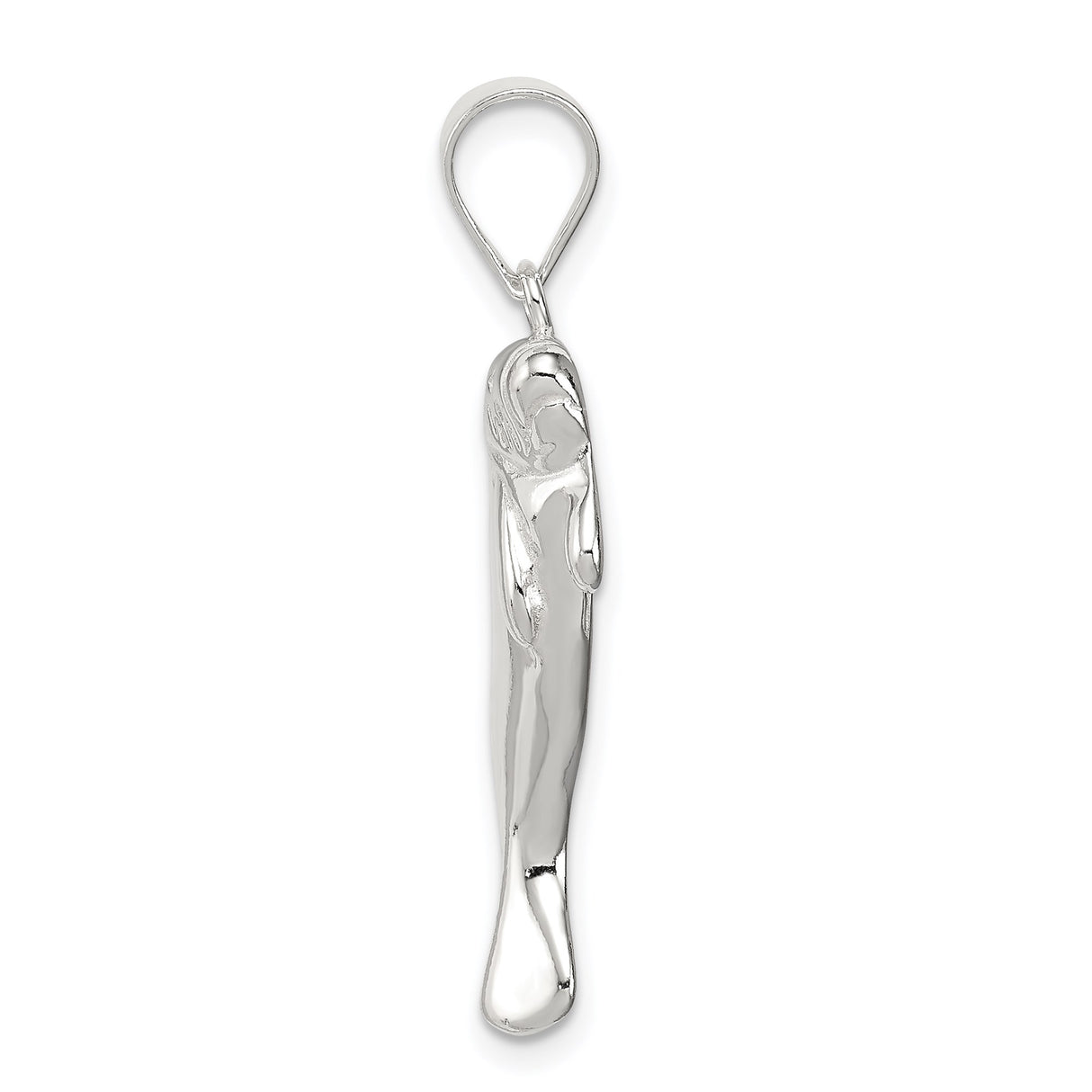 Sterling Silver Manatee Pendant with Detailed Sea Cow Design, Nautical Ocean Charm