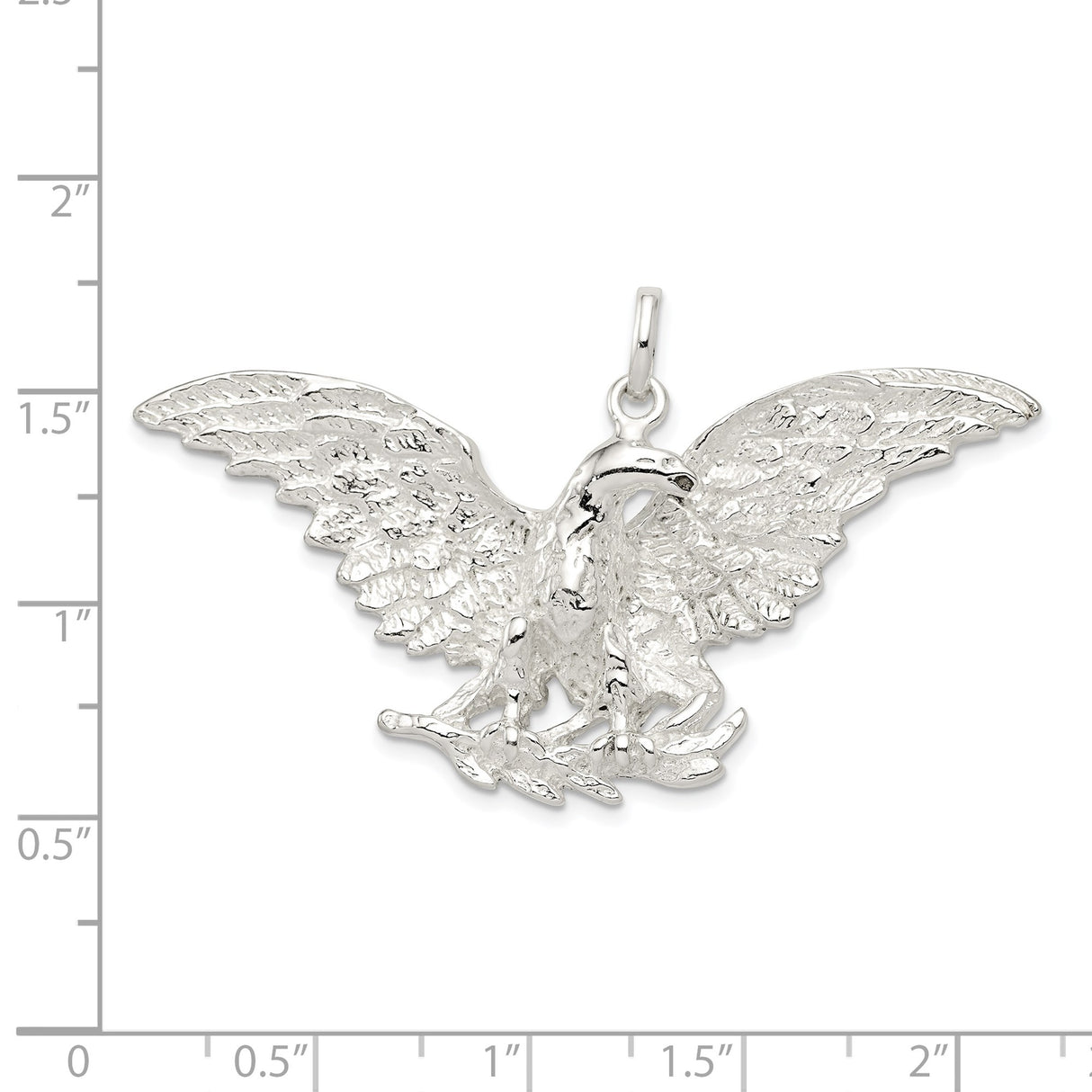 Sterling Silver Eagle Pendant with Outstretched Wings, Patriotic Wildlife Charm for Men