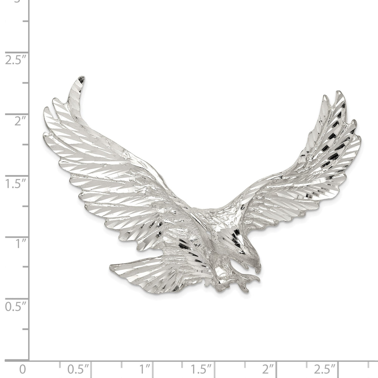 Sterling Silver Eagle Pendant with Outstretched Wings, Patriotic Biker Style for Men