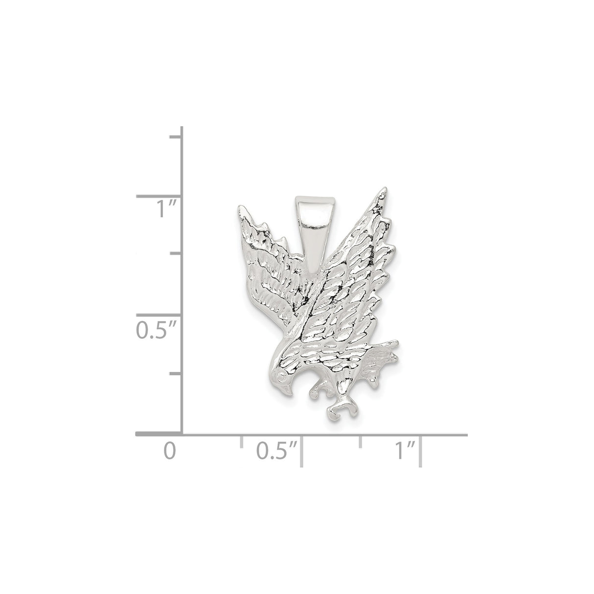 Sterling Silver Eagle Pendant, Detailed Flying Eagle Symbol of Freedom and Patriotism
