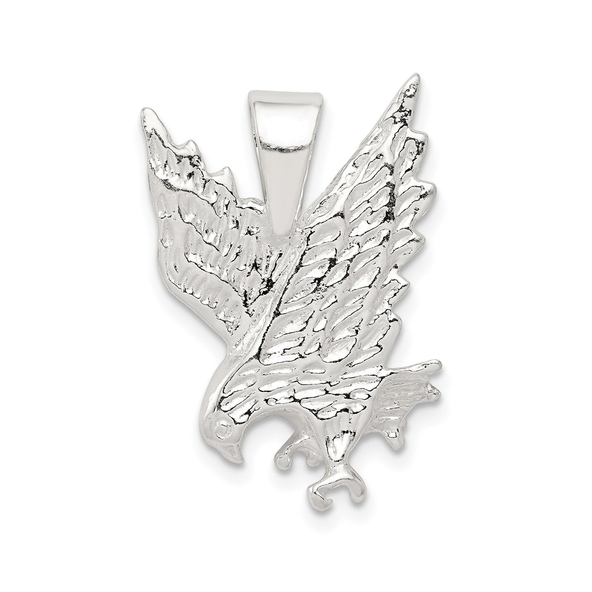 Sterling Silver Eagle Pendant, Detailed Flying Eagle Symbol of Freedom and Patriotism