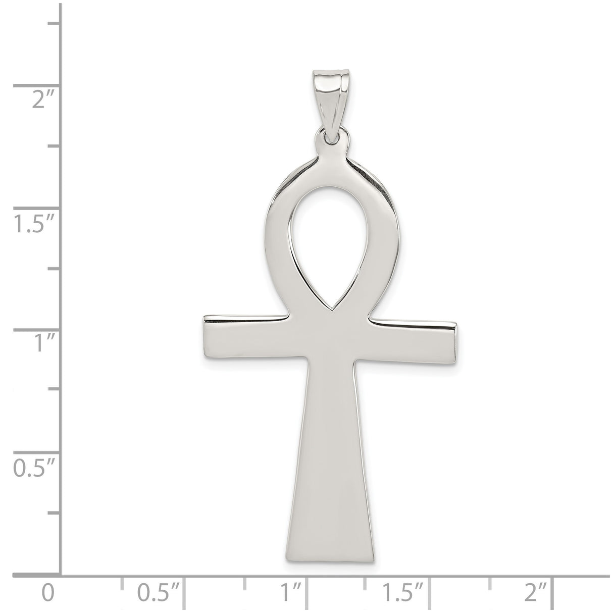 Sterling Silver Cross Pendant with Polished Ankh Design, Unisex Cultural Jewelry