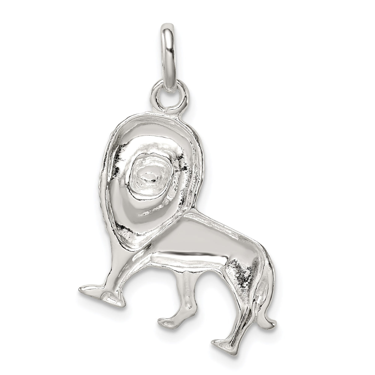 Sterling Silver Lion Pendant with Jungle Symbol Design and Leo Zodiac Theme for Men and Women
