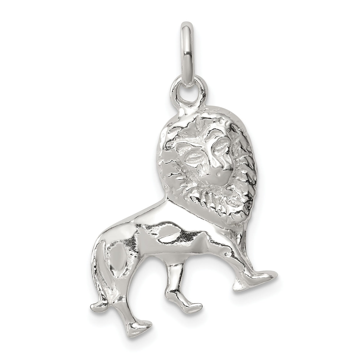 Sterling Silver Lion Pendant with Jungle Symbol Design and Leo Zodiac Theme for Men and Women