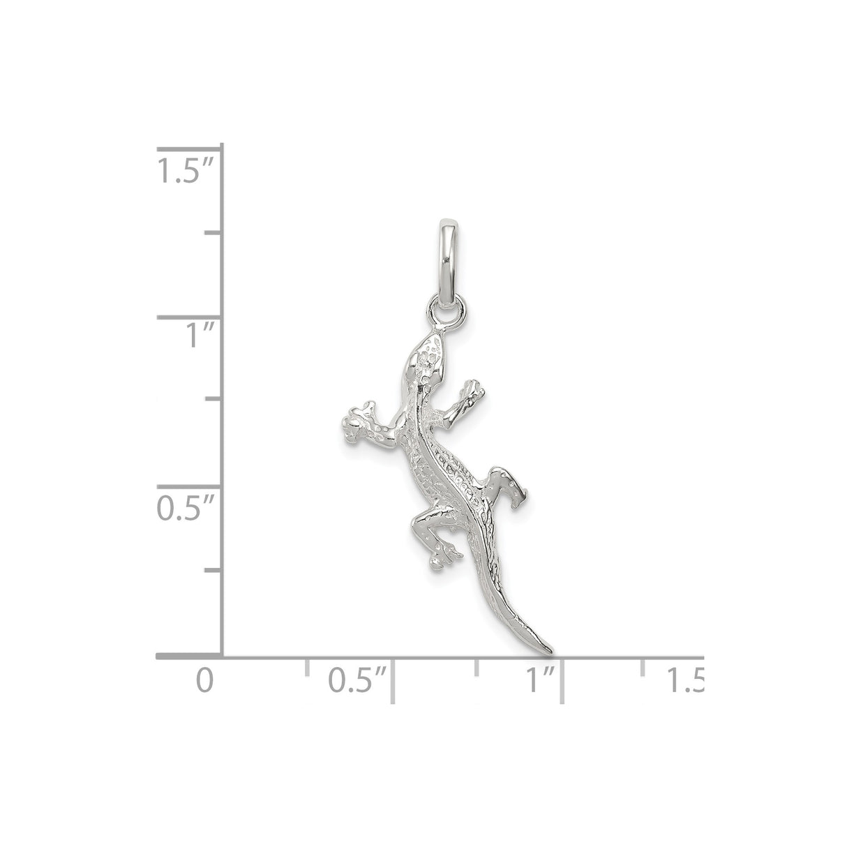 Sterling Silver Gecko Lizard Pendant Charm, Textured Reptile Jewelry, Adaptability and Transformation Theme