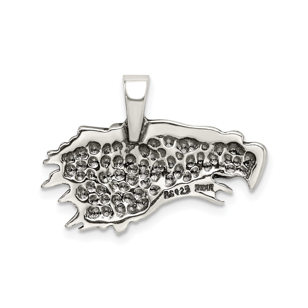 Sterling Silver Eagle Head Pendant, Detailed Bald Eagle Wildlife Design for Men