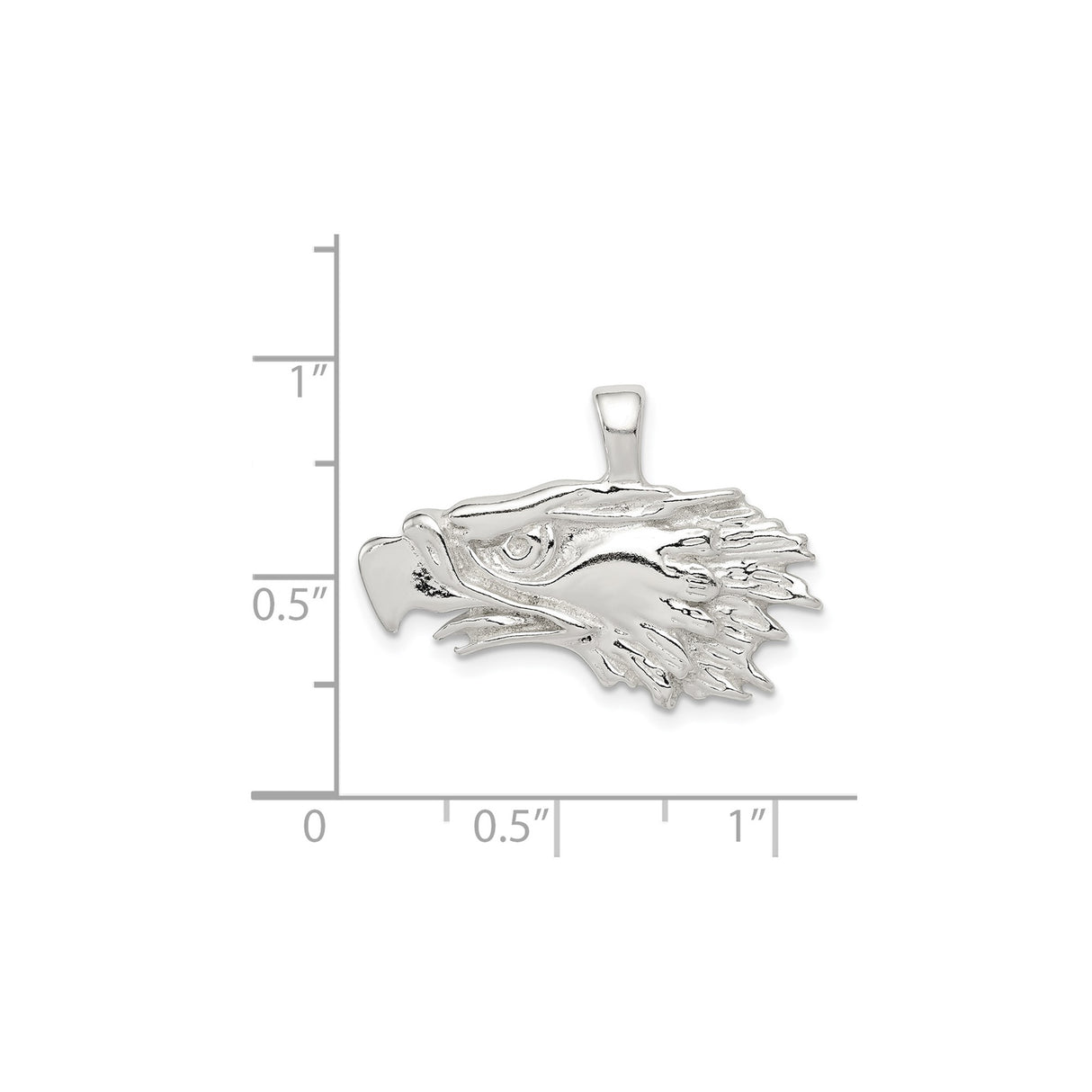 Sterling Silver Eagle Head Pendant, Detailed Bald Eagle Wildlife Design for Men