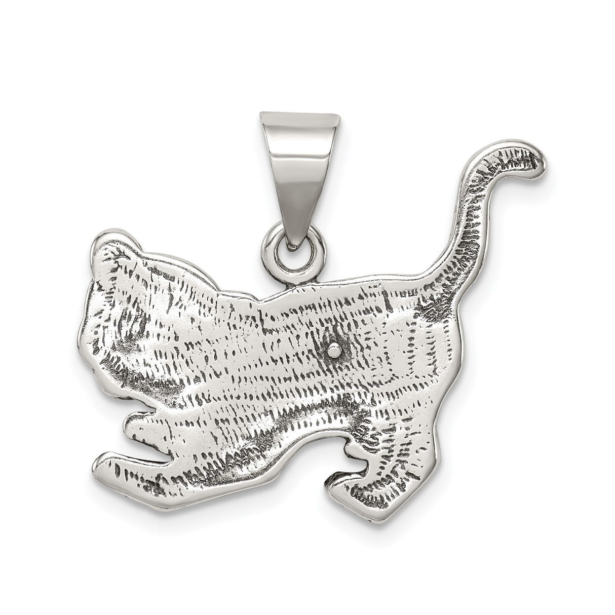 Sterling Silver Tiger Pendant with Detailed Cub Design, Zodiac Animal Charm for Men or Women
