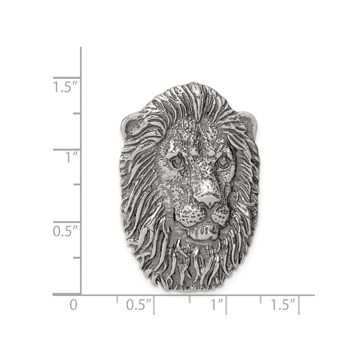 Sterling Silver Lion Head Pendant with Detailed Mane, Symbolizing Strength and Leadership